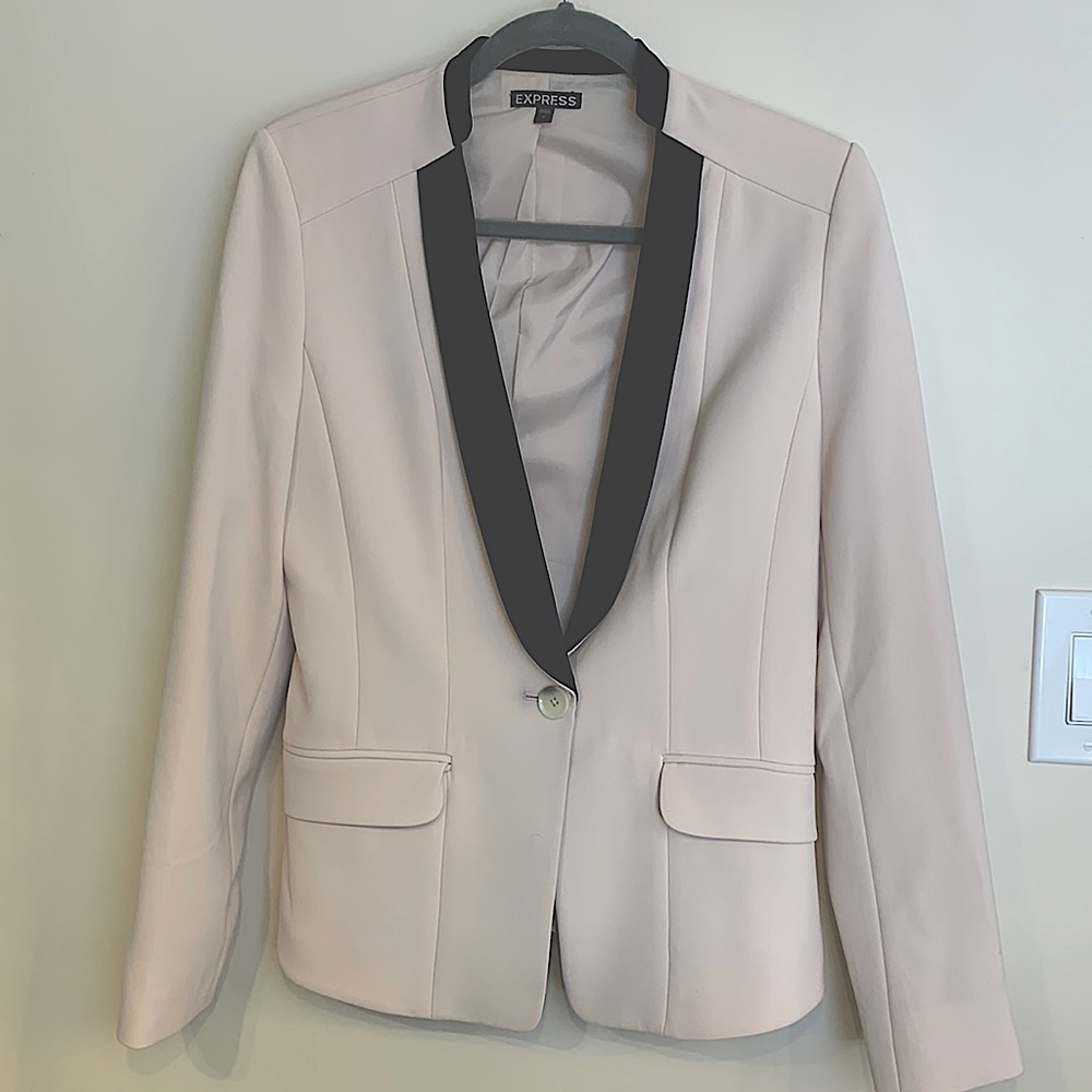 Express Blazer cream and black EUC